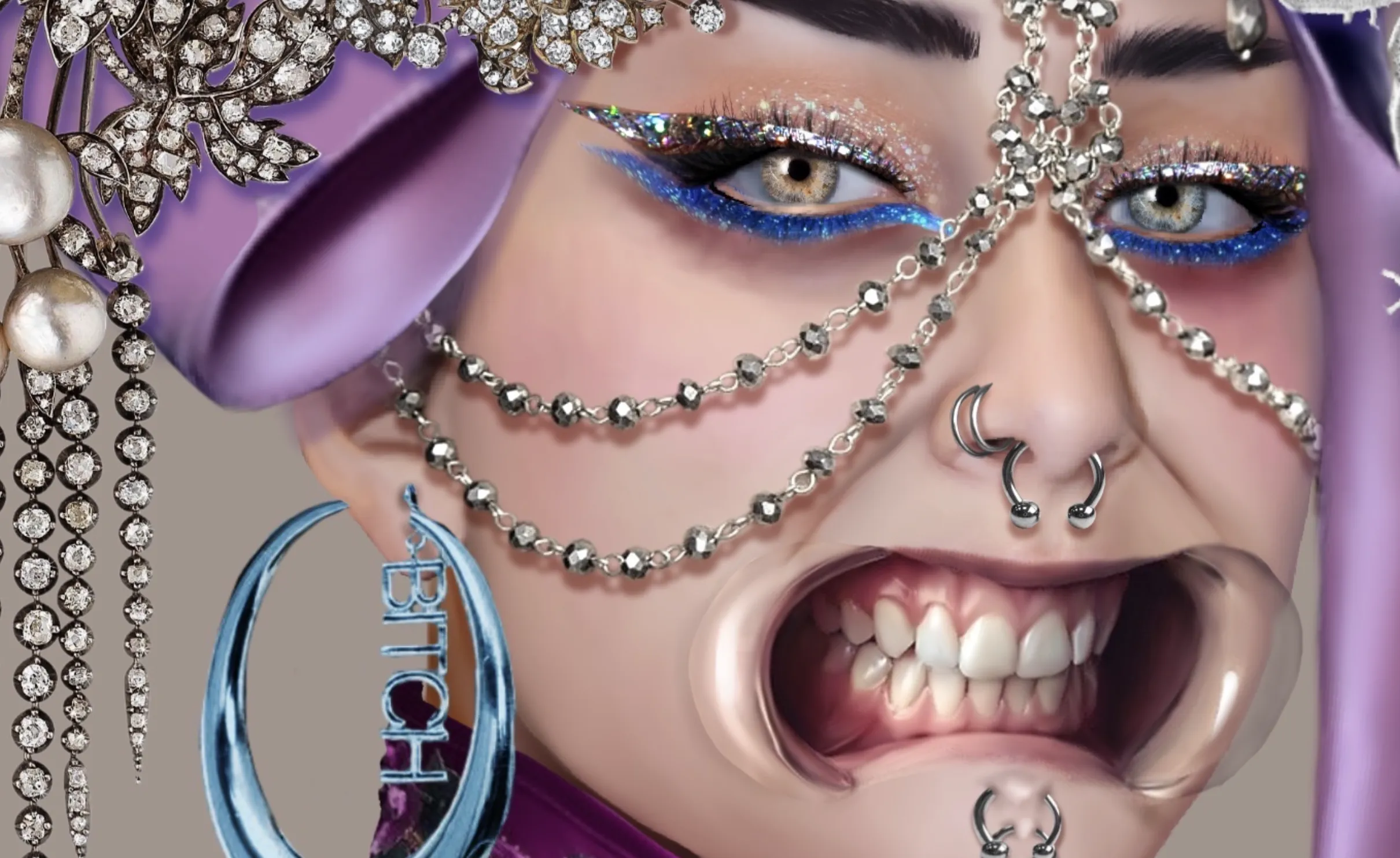 Kuchisake-onna (detail) — from the Iconic series by Bassam Anouti