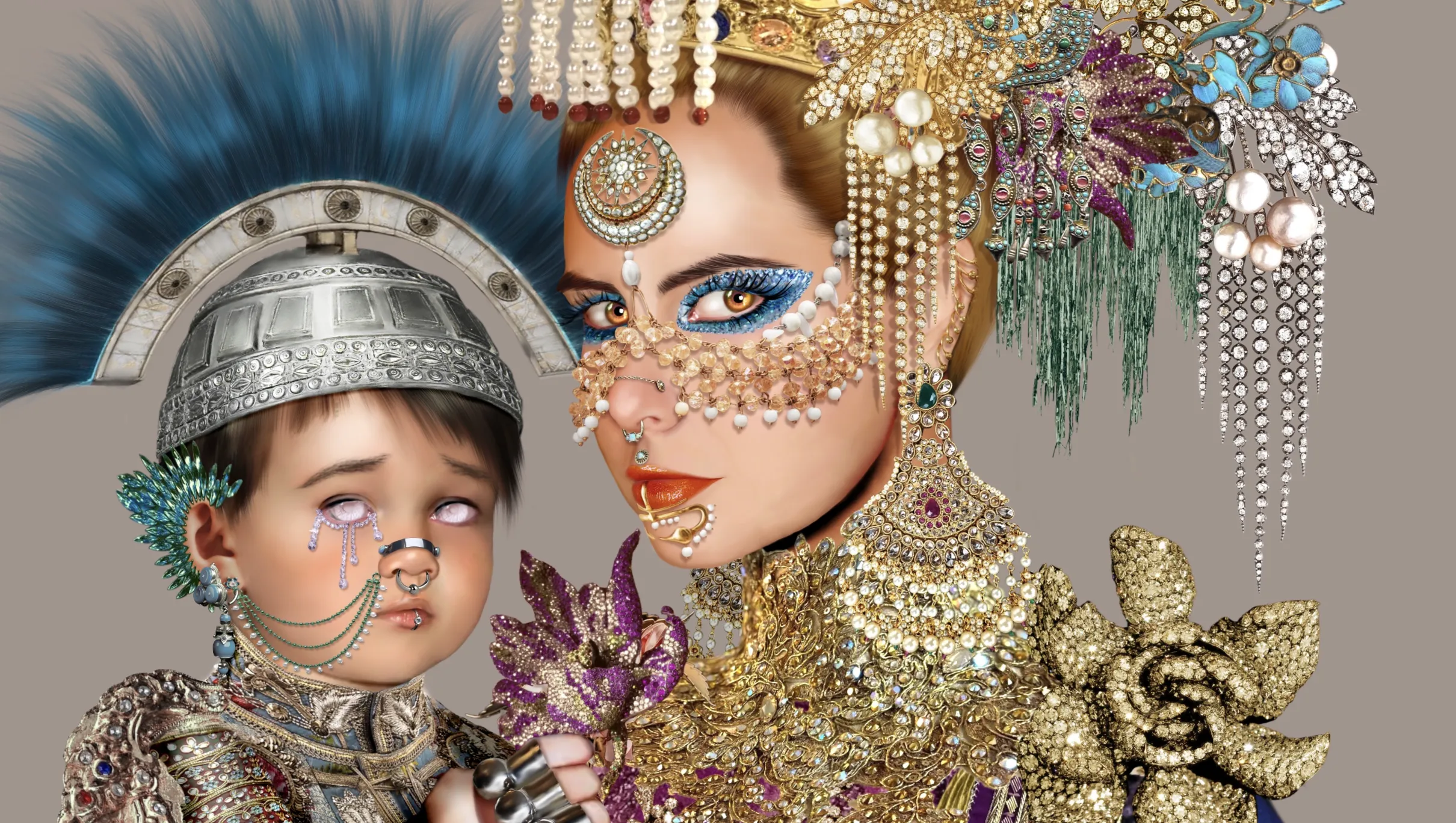 Messalina and the child Britannicus (detail) — from the Iconic series by Bassam Anouti