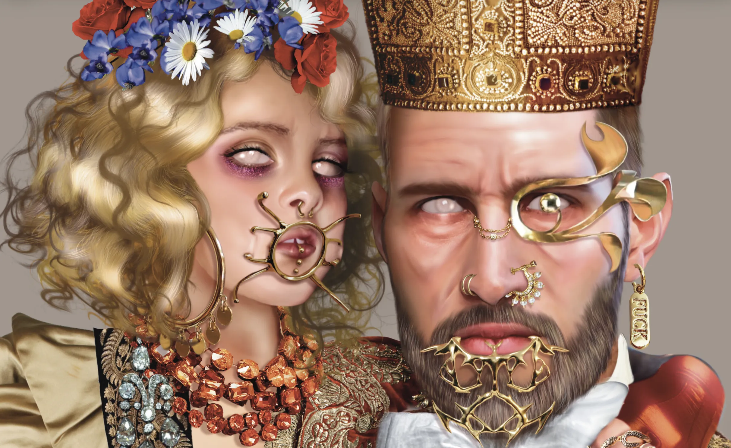 Rodrigo and Lucrezia Borgia (detail) — from the Iconic series by Bassam Anouti