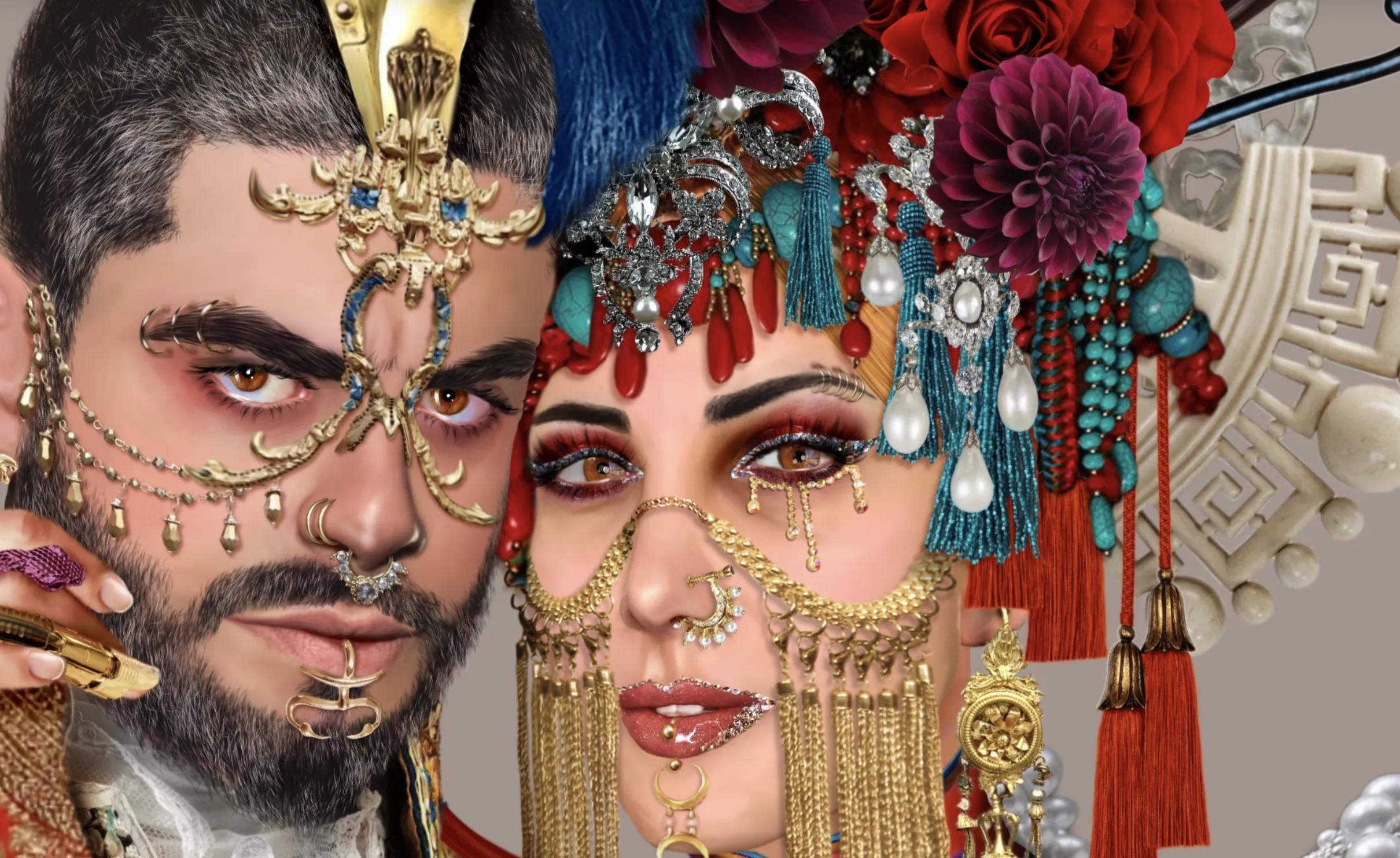 Phaedra and Hippolytus (detail) — from the Iconic series by Bassam Anouti